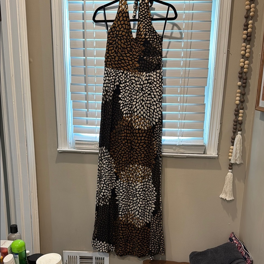 Banana Republic Brown and Black Maxi Sundress